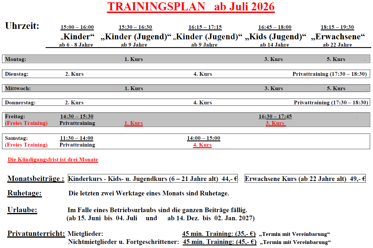 Training Plan Public